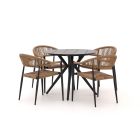 Manifesto Belpasso/Sora ø 90cm dining tuinset 5-delig stapelbaar