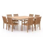 Sunyard Jakarta/Linosa 160x160cm dining tuinset 9-delig stapelbaar