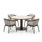 Apple Bee Pine Key/Melville ø 140cm dining tuinset 5-delig