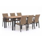 Manifesto Villongo/Fidenza 220cm dining tuinset 7-delig stapelbaar