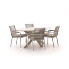 Bellagio Marudo/Furato ellips 200cm dining tuinset 5-delig stapelbaar