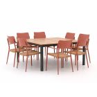 Bellagio Cino/Linosa 160x160cm dining tuinset 9-delig stapelbaar