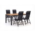 Forza Capri/Fidenza 160cm dining tuinset 5-delig verstelbaar