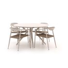 Manifesto Cavone/Sora ø 127cm dining tuinset 5-delig stapelbaar