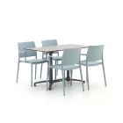 Forza Sile/Canzo 120cm dining tuinset 5-delig stapelbaar inklapbaar