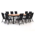 Forza Capri/Linosa 240x160cm dining tuinset 11-delig verstelbaar
