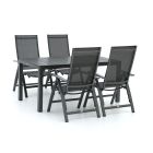 Bellagio Avenza/Fidenza 160cm dining tuinset 5-delig verstelbaar