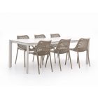 Forza Ripi/Sestino 220cm dining tuinset 7-delig stapelbaar