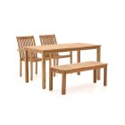 Sunyard Jakarta/Liverpool 145cm dining tuinset met bank 4-delig stapelbaar