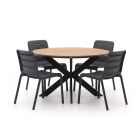 Forza Narni/Fidenza ø126cm dining tuinset 5-delig stapelbaar