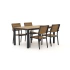 Bellagio Fidenza 160cm diningset 5-delig stapelbaar