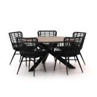 Intenso Asti/Rough-Y Ø150cm dining tuinset 6-delig