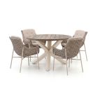 Manifesto Novara/ROUGH-Y ø120cm dining tuinset 5-delig
