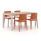 Forza Sile/Fidenza 160cm dining tuinset 5-delig stapelbaar