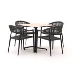 Manifesto Belpasso/Canzo 80cm dining tuinset 5-delig stapelbaar inklapbaar