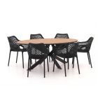 Forza Ripi/Fidenza 220cm ovaal dining tuinset 7-delig stapelbaar