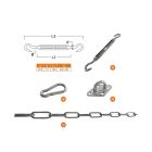 Shadow Comfort bevestigingsset t.b.v. schaduwdoek vierkant