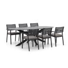Bellagio Rumo/Furato ellips 200cm dining tuinset 7-delig stapelbaar