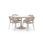 SUNS Vado/Nova ø120cm dining tuinset 5-delig stapelbaar