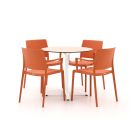 Forza Sile/Canzo ø 80cm dining tuinset 5-delig stapelbaar inklapbaar