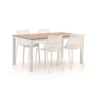 Forza Ripi/Fidenza 160cm dining tuinset 5-delig stapelbaar