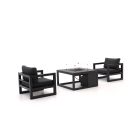 Forza Calleo/Cosiraw stoel loungeset met vuurtafel 3-delig