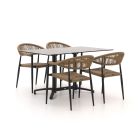 Manifesto Belpasso/Canzo 140cm dining tuinset 5-delig stapelbaar inklapbaar