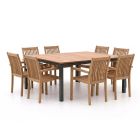Sunyard Jakarta/Linosa 160x160cm dining tuinset 9-delig stapelbaar