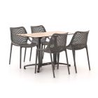 Forza Ripi/Canzo 120cm dining tuinset 5-delig stapelbaar inklapbaar