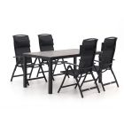 Forza Capri/Fidenza 160cm dining tuinset 5-delig verstelbaar