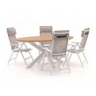 Bellagio Avenza/Fidenza ovaal 180cm dining tuinset 5-delig verstelbaar