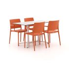 Forza Sile/Canzo 120cm dining tuinset 5-delig stapelbaar inklapbaar