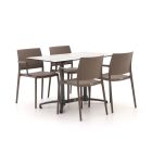Forza Sile/Canzo 120cm dining tuinset 5-delig stapelbaar inklapbaar