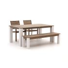 ROUGH-S/ROUGH-X 180cm dining tuinset met bank 4-delig stapelbaar