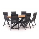 Bellagio Avenza/Fidenza ovaal 220cm dining tuinset 7-delig verstelbaar