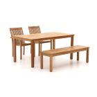 Sunyard Jakarta/Liverpool 160cm dining tuinset met bank 4-delig stapelbaar