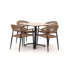 Manifesto Belpasso/Canzo 80cm dining tuinset 5-delig stapelbaar inklapbaar