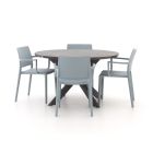 Forza Sile/Fidenza ø126cm dining tuinset 5-delig stapelbaar