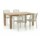 Apple Bee Hawaii/ROUGH-S 160cm dining tuinset 5-delig stapelbaar