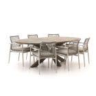 Bellagio Pizzoli/ROUGH-Y Ellips 240cm dining tuinset 7-delig stapelbaar