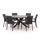Forza Centallo/Fidenza ø149cm dining tuinset 7-delig stapelbaar