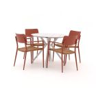 Bellagio Cino/Sora ø 90cm dining tuinset 5-delig stapelbaar