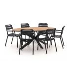 Forza Vico/Fidenza 220cm ovaal dining tuinset 7-delig stapelbaar