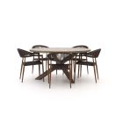 Manifesto Belpasso/ROUGH-Y ø150cm dining tuinset 6-delig stapelbaar