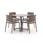 Forza Sile/Canzo 80cm dining tuinset 5-delig stapelbaar inklapbaar