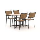 Forza Artone/Canzo 120cm dining tuinset 5-delig stapelbaar