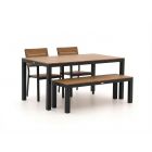 Bellagio Fidenza 160cm dining tuinset met bank 4-delig stapelbaar