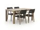 ROUGH-L Rope/ROUGH-S 160cm dining tuinset 5-delig stapelbaar