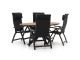 Bellagio Fermo/Fidenza ovaal 180cm dining tuinset 5-delig verstelbaar