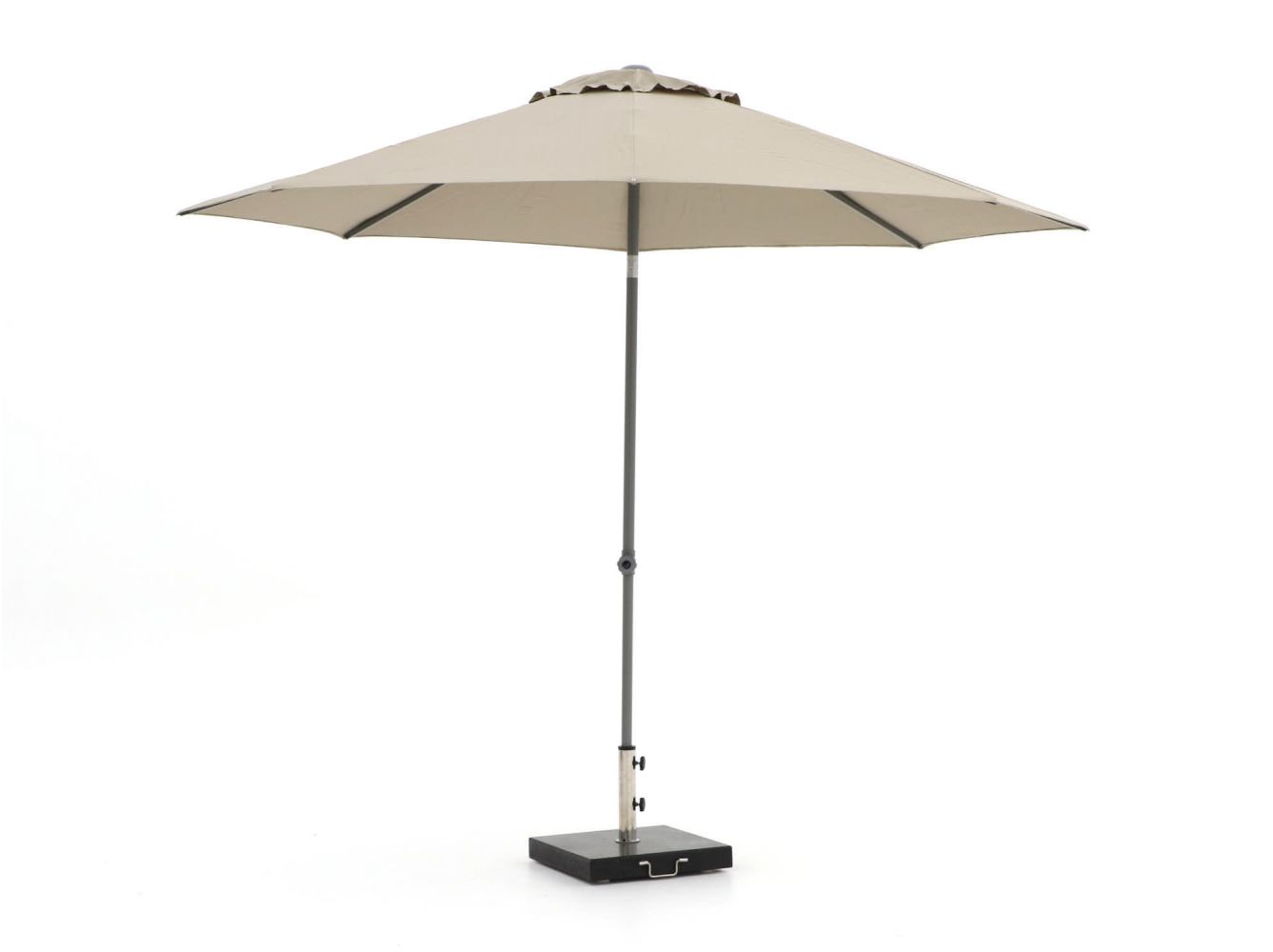 storm zegevierend Warmte Shadowline Push-up parasol ø 300cm - Light Taupe (incl. 50 kg voet) - Kees  Smit